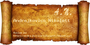 Andrejkovics Nikolett névjegykártya