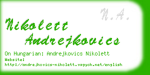 nikolett andrejkovics business card